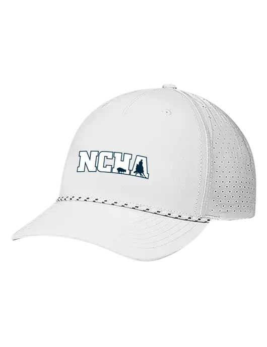 Richardson Laser Perf Performance White/White-Black Rope Cap w/NCHA Logo