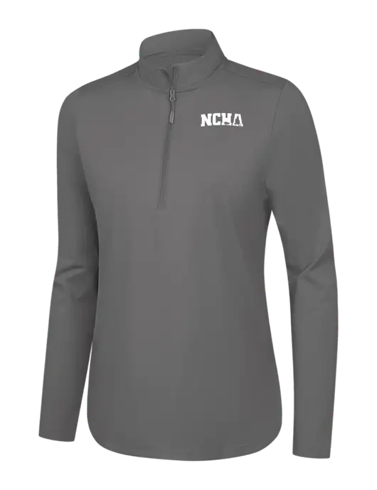  Womens Dark Medium Grey C-FREE Double Knit 1/4-Zip w/NCHA Logo