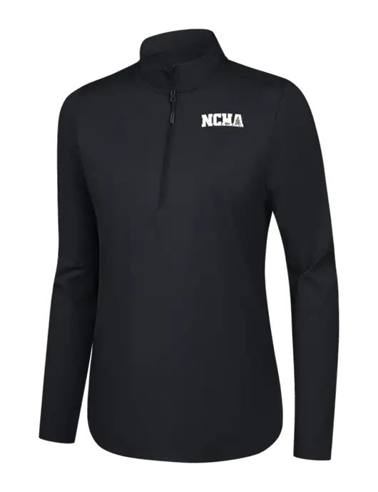  Womens Black C-FREE Double Knit 1/4-Zip w/NCHA Logo