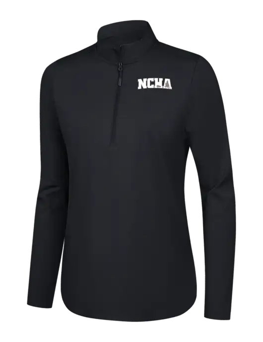  Womens Black C-FREE Double Knit 1/4-Zip w/NCHA Logo