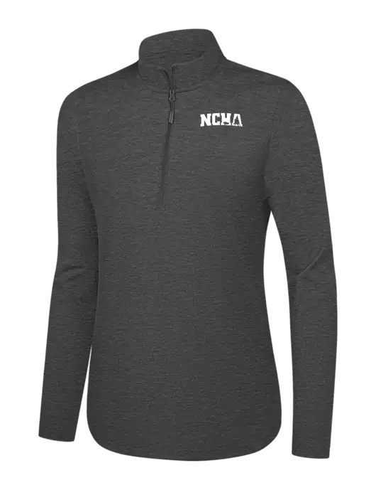  Womens Dark Grey Heather C-FREE Double Knit 1/4-Zip w/NCHA Logo