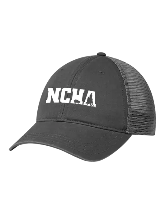 Richardson 111 Garment Washed Trucker Cap Charcoal w/Charcoal Mesh w/NCHA Logo