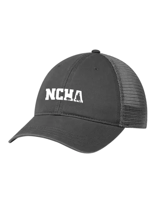 Richardson 111 Garment Washed Trucker Cap Charcoal w/Charcoal Mesh w/NCHA Logo