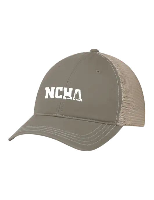 Richardson 111 Garment Washed Trucker Cap Medium Taupe w/Tan Mesh w/NCHA Logo