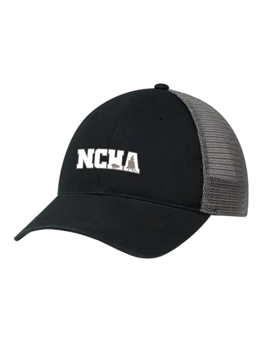 Richardson 111 Garment Washed Trucker Cap Black w/Charcoal Mesh w/NCHA Logo