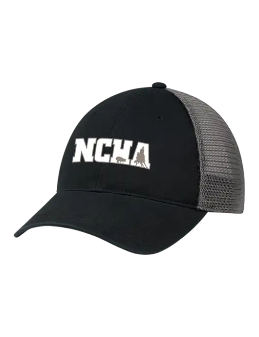 Richardson 111 Garment Washed Trucker Cap Black w/Charcoal Mesh w/NCHA Logo
