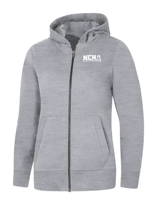 Womens Light Grey Heather Re-Fleece Full-Zip Hoodie w/NCHA Logo