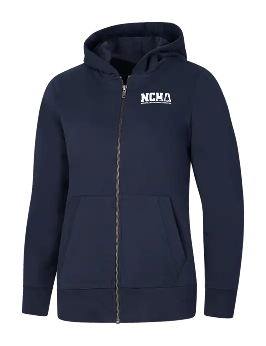 Womens Navy Re-Fleece Full-Zip Hoodie w/NCHA Logo