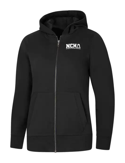 Womens Black Re-Fleece Full-Zip Hoodie w/NCHA Logo