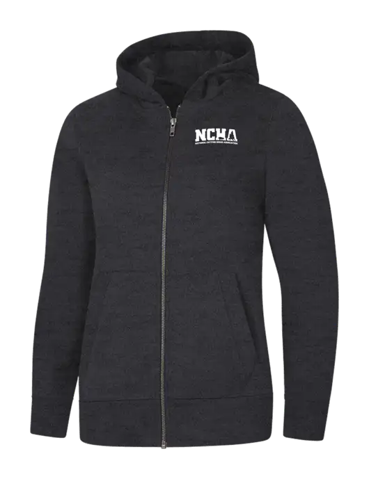 Womens Charcoal Heather Re-Fleece Full-Zip Hoodie w/NCHA Logo