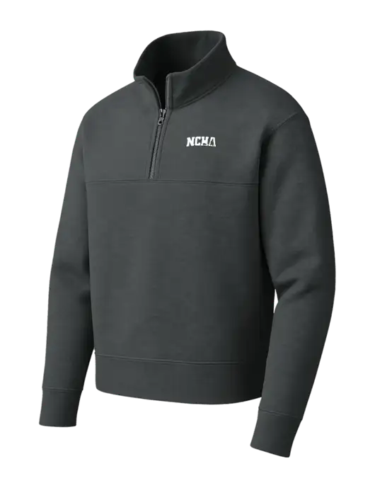 Mercer+Mettle Dark Grey Linear Texture Quarter Zip w/NCHA Logo