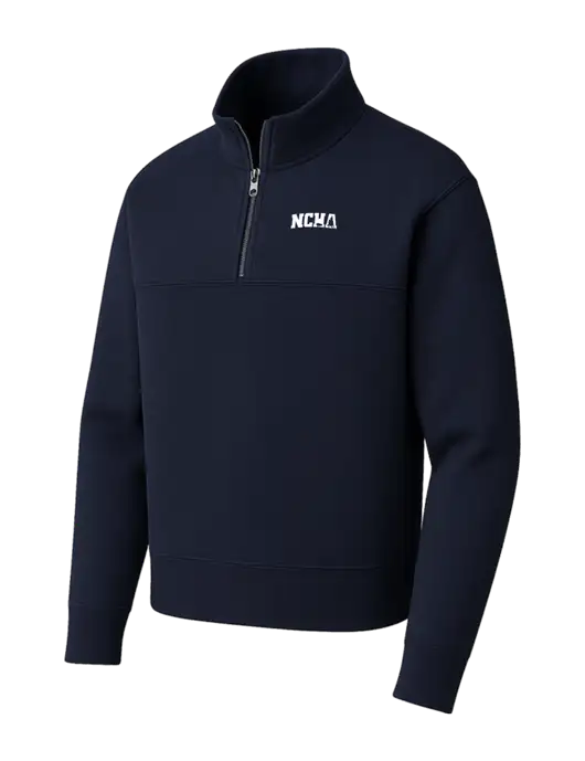 Mercer+Mettle Dark Navy Linear Texture Quarter Zip w/NCHA Logo