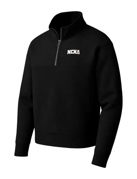 Mercer+Mettle Black Linear Texture Quarter Zip w/NCHA Logo