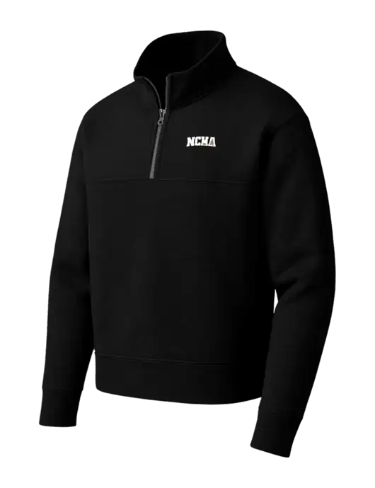 Mercer+Mettle Black Linear Texture Quarter Zip w/NCHA Logo