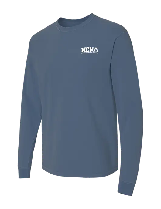 Comfort Colors Garment-Dyed Blue Slate Heavyweight Long Sleeve T-Shirt w/NCHA Logo