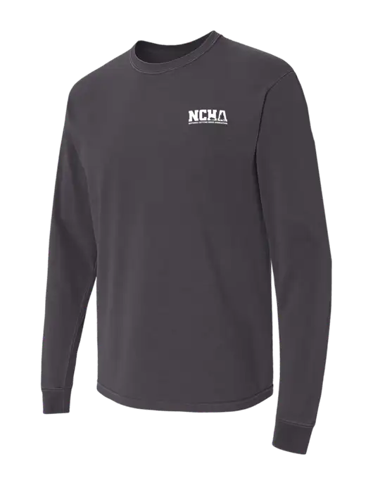 Comfort Colors Garment-Dyed Dark Grey Heavyweight Long Sleeve T-Shirt w/NCHA Logo