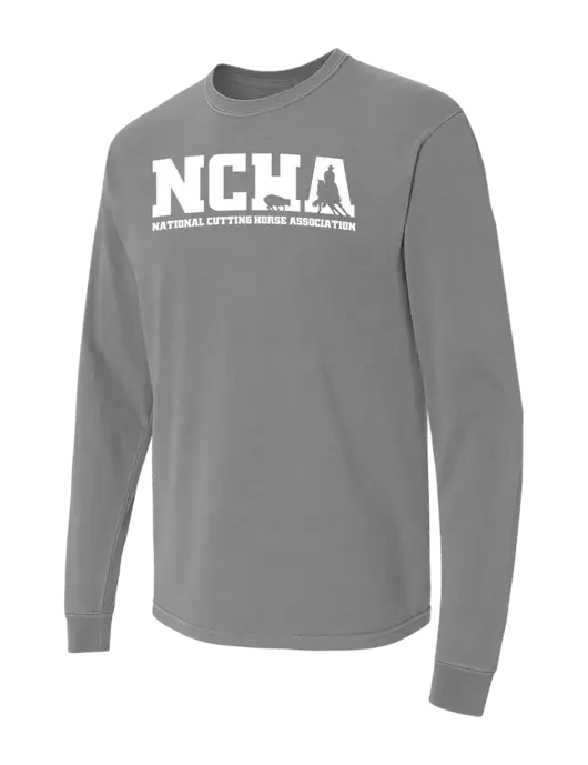 Comfort Colors Garment-Dyed Medium Grey Heavyweight Long Sleeve T-Shirt w/NCHA Logo