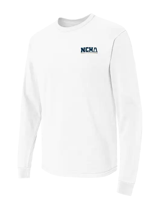 Comfort Colors Garment-Dyed White Heavyweight Long Sleeve T-Shirt w/NCHA Logo