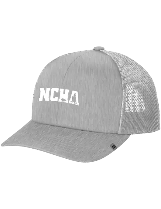 TravisMathew Light Medium Grey Heather Cruz Trucker Cap w/NCHA Logo