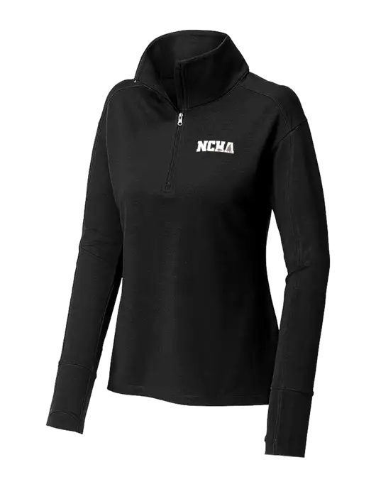 Womens Sport-Wick Flex Fleece Black 1/4-Zip w/NCHA Logo