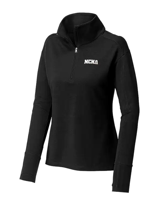 Womens Sport-Wick Flex Fleece Black 1/4-Zip w/NCHA Logo