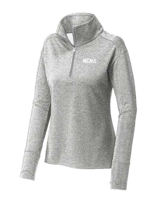 Womens Sport-Wick Flex Fleece Light Grey Heather 1/4-Zip w/NCHA Logo