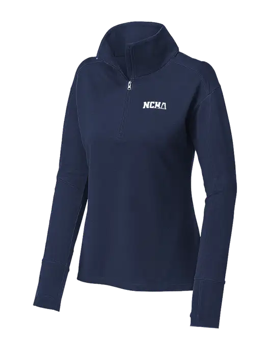 Womens Sport-Wick Flex Fleece Dark Navy 1/4-Zip w/NCHA Logo