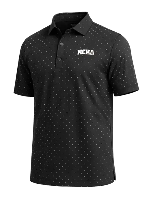 Callaway Micro Chev Black Print Polo w/NCHA Logo