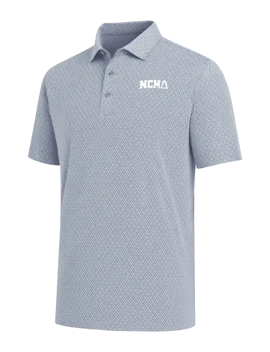 Callaway All-Over Stitched Medium Grey Chev Polo  w/NCHA Logo