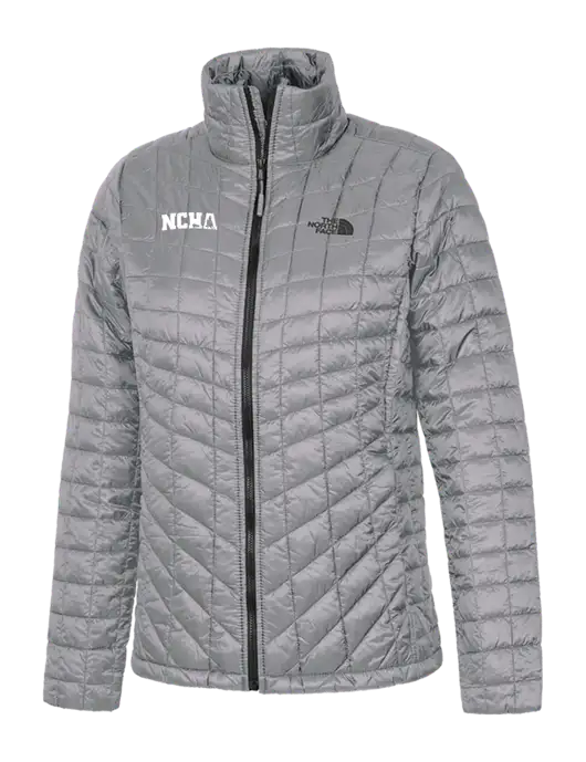 North Face Womens Medium Grey ThermoBall Trekker Jacket w/NCHA Logo