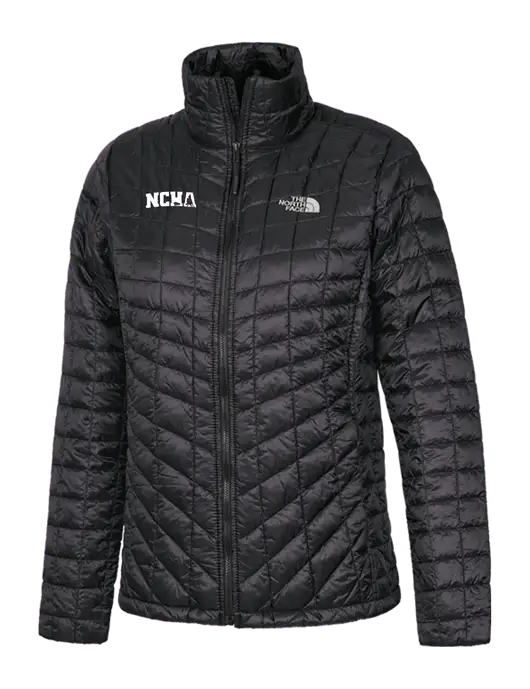 North Face Womens Matte Black ThermoBall Trekker Jacket w/NCHA Logo