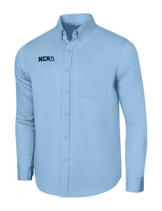 Long Sleeve Light Blue Superpro React Twill Shirt w/NCHA Logo