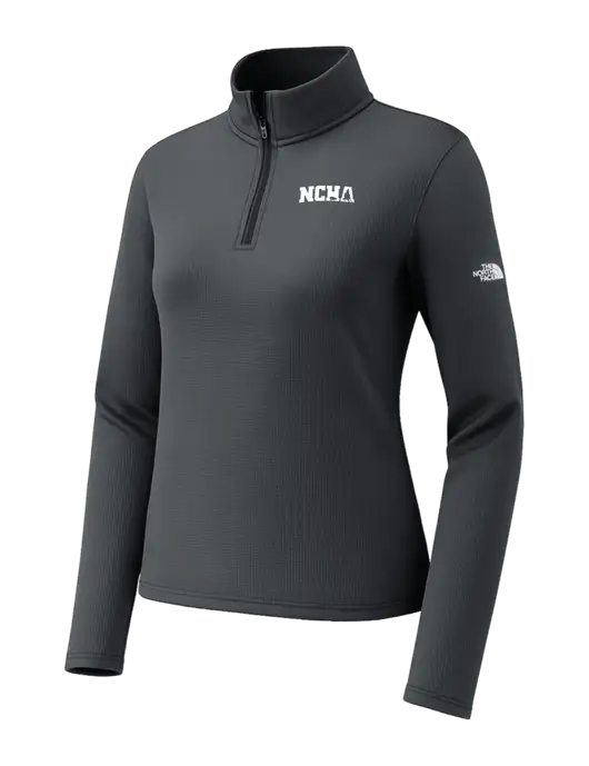 The North Face Womens Aim 1/4-Zip Charcoal Grey Fleece w/NCHA Logo