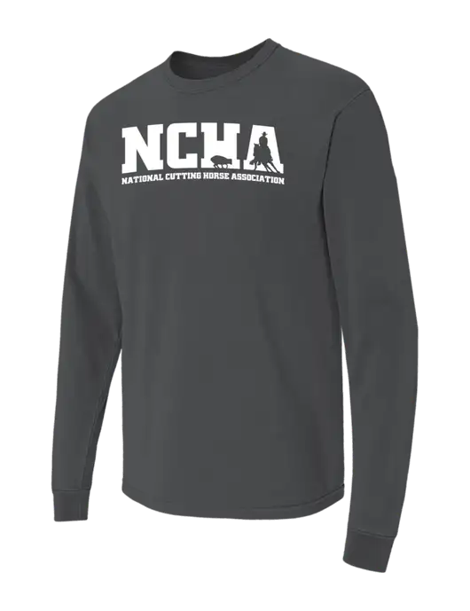 Comfort Colors Garment-Dyed Dark Grey Heather Heavyweight Long Sleeve T-Shirt w/NCHA Logo