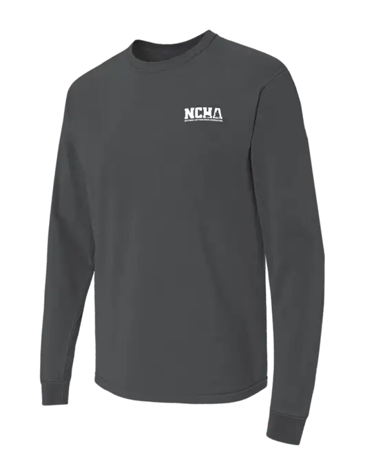 Comfort Colors Garment-Dyed Dark Grey Heather Heavyweight Long Sleeve T-Shirt w/NCHA Logo