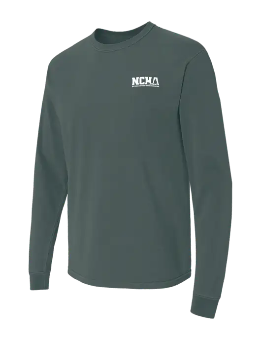 Comfort Colors Garment-Dyed Dark Green Heather Heavyweight Long Sleeve T-Shirt w/NCHA Logo