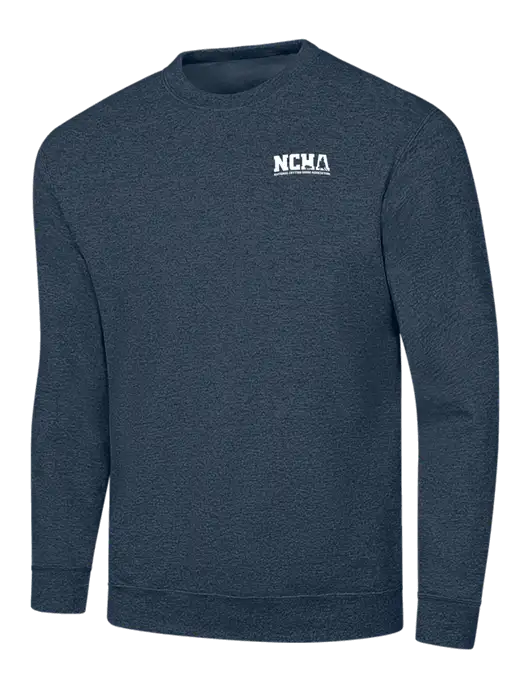 Heather Navy 7.8 oz Ring Spun Crew Sweatshirt w/NCHA Logo