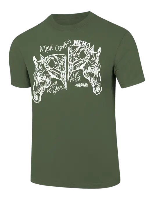 Comfort Colors 6.1 oz Dark Olive Green Heavyweight Ring Spun T-Shirt w/True Cowboy Logo