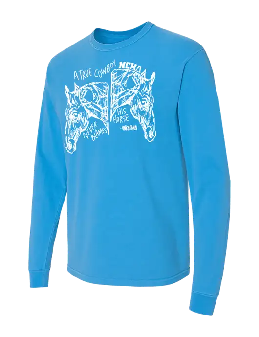 Comfort Colors Garment-Dyed Royal  Heavyweight Long Sleeve T-Shirt w/True Cowboy Logo