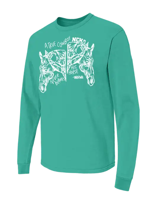 Comfort Colors Garment-Dyed Kelly Green Heavyweight Long Sleeve T-Shirt w/True Cowboy Logo