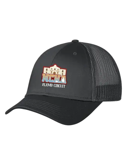 Charcoal Mesh Trucker Cap Snap Back w/NCHA Alamo Circuit Logo