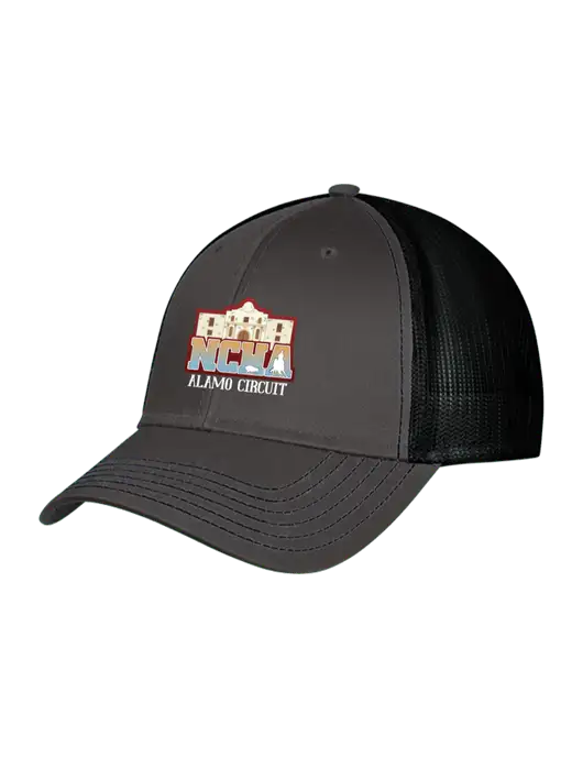 Charcoal & Black Mesh Trucker Cap Snap Back w/NCHA Alamo Circuit Logo