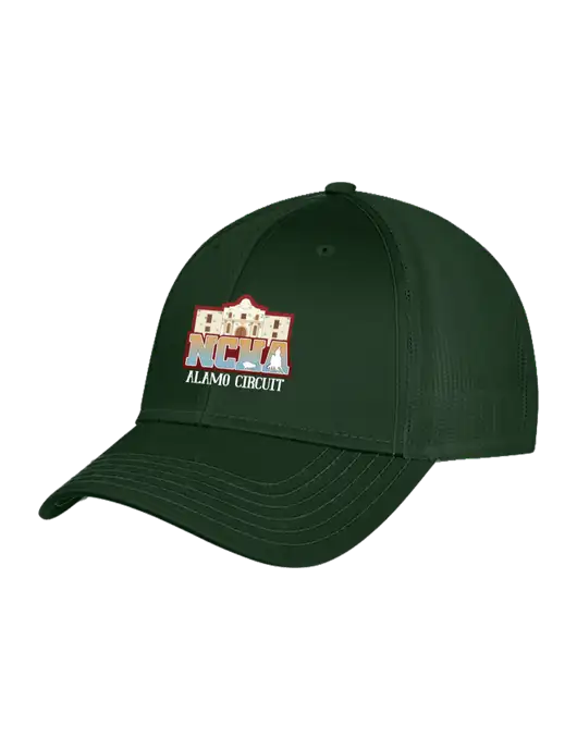 Dark Green Mesh Trucker Cap Snap Back w/NCHA Alamo Circuit Logo