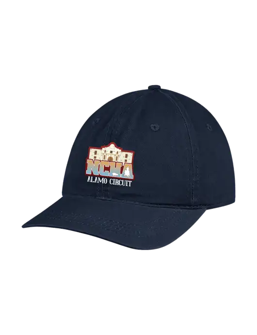 Garment Washed Unstructured Twill Navy Cap w/NCHA Alamo Circuit Logo