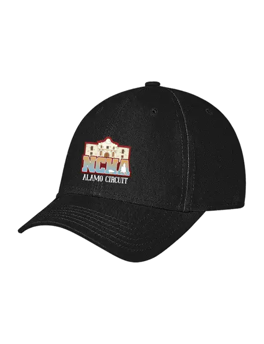 Black Structured Soft Snap Closure Hook & Loop Cap w/NCHA Alamo Circuit Logo