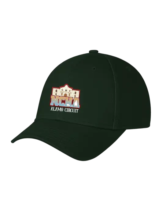 Dark Green Structured Cap Hook & Loop w/NCHA Alamo Circuit Logo
