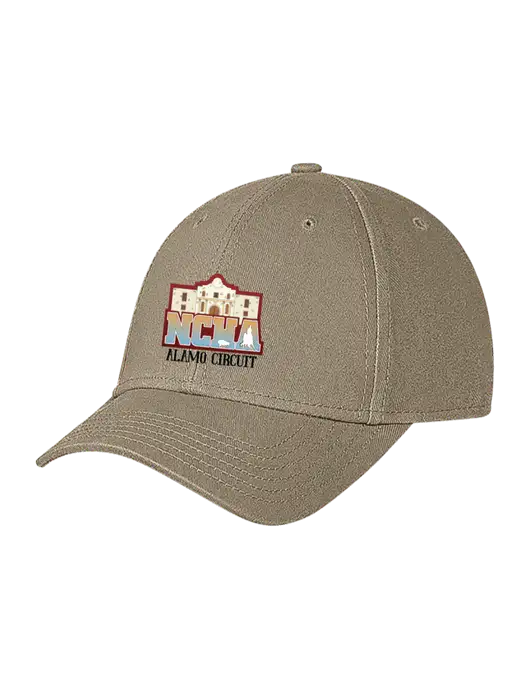 Tan Structured Soft Snap Closure Hook & Loop Cap w/NCHA Alamo Circuit Logo