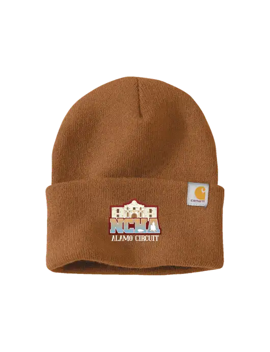 Carhartt Light Brown Watch Cap 2.0 w/NCHA Alamo Circuit Logo