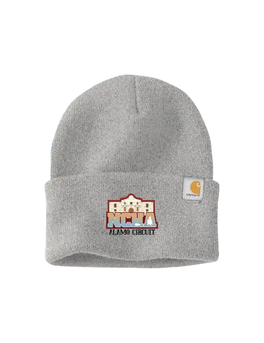Carhartt Light Grey Heather Watch Cap 2.0 w/NCHA Alamo Circuit Logo