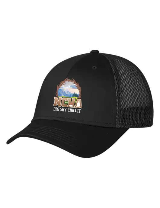 Black Mesh Trucker Cap Snap Back w/NCHA Big Sky Circuit Logo